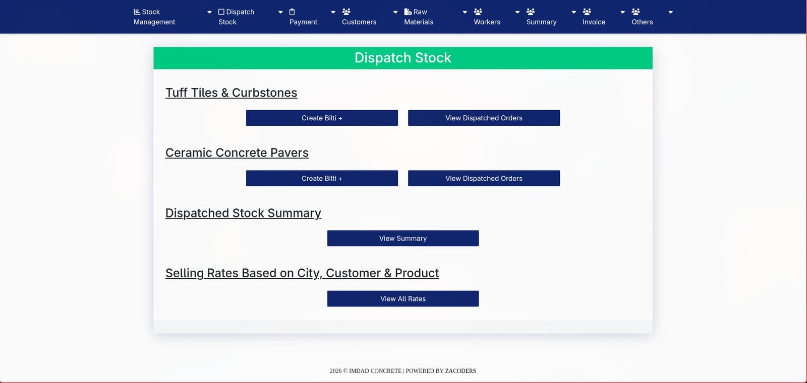 Dispatch & logistics screenshot