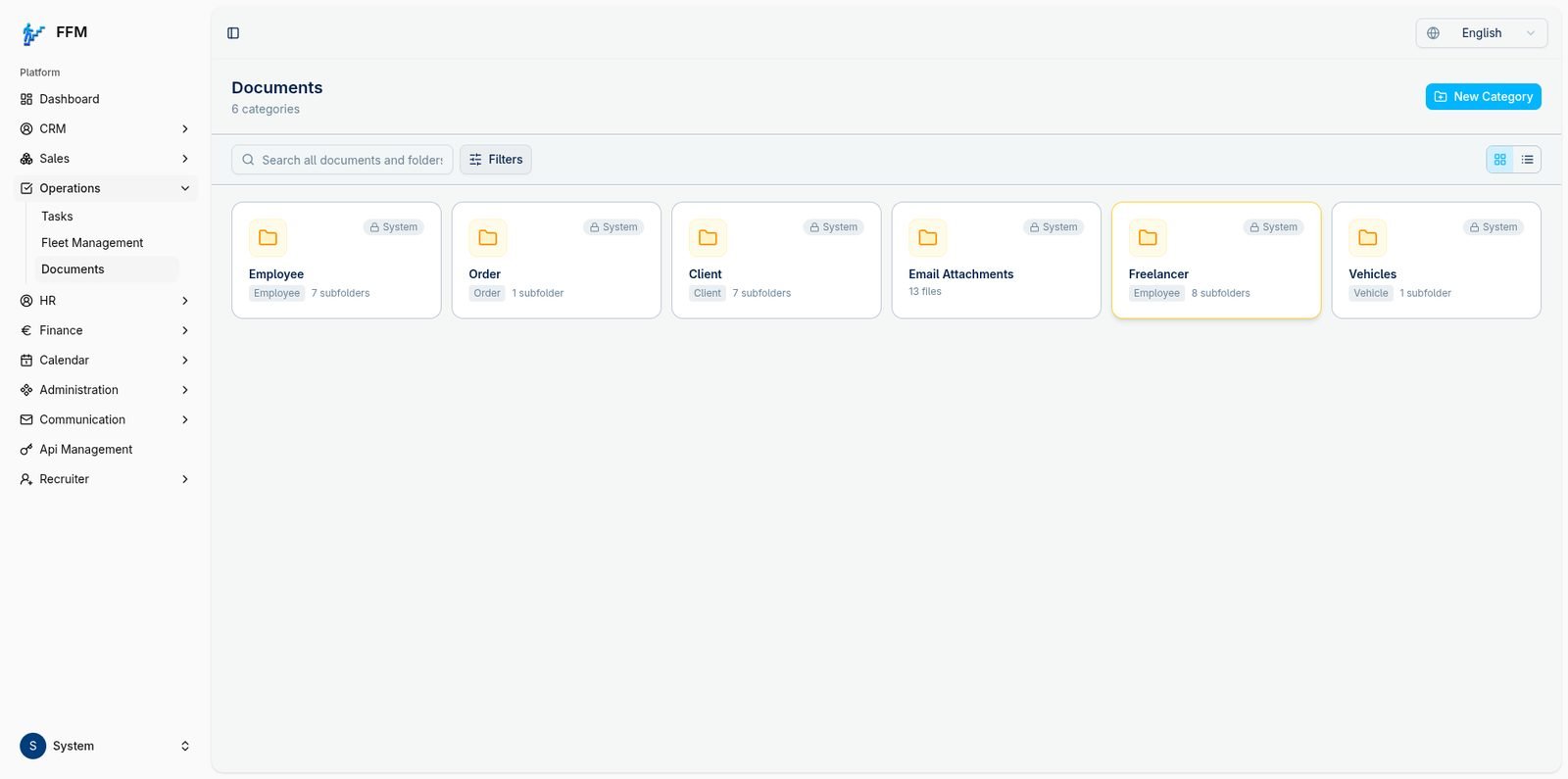 Document management screenshot