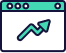 Chart displaying increase with arrow moving in upward direction.